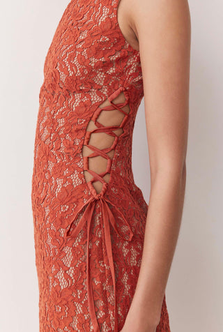 Aria Dress In Copper Lace