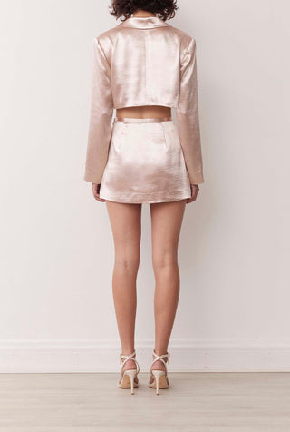 Nara Blazer In Metallic Peony Pink