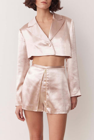 Nara Blazer In Metallic Peony Pink