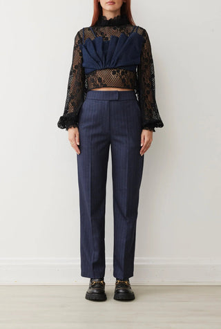 Audrey Pant In Navy Pinstripe