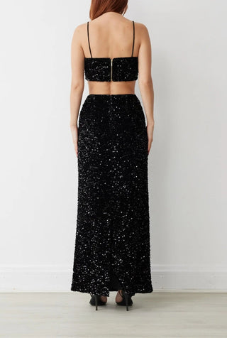 Bromley Crop Top Noir Sequin