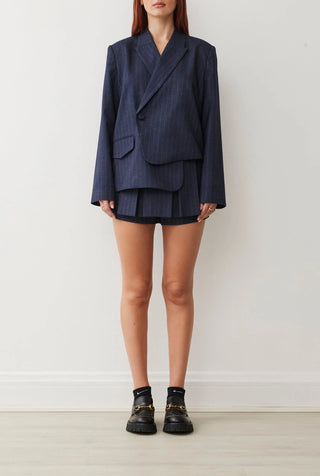 Harper Blazer In Navy Pinstripe