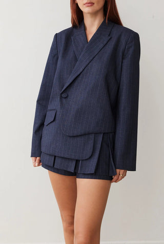 Harper Blazer In Navy Pinstripe