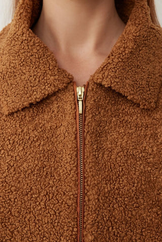 Shearling Jacket In Brown Shearling